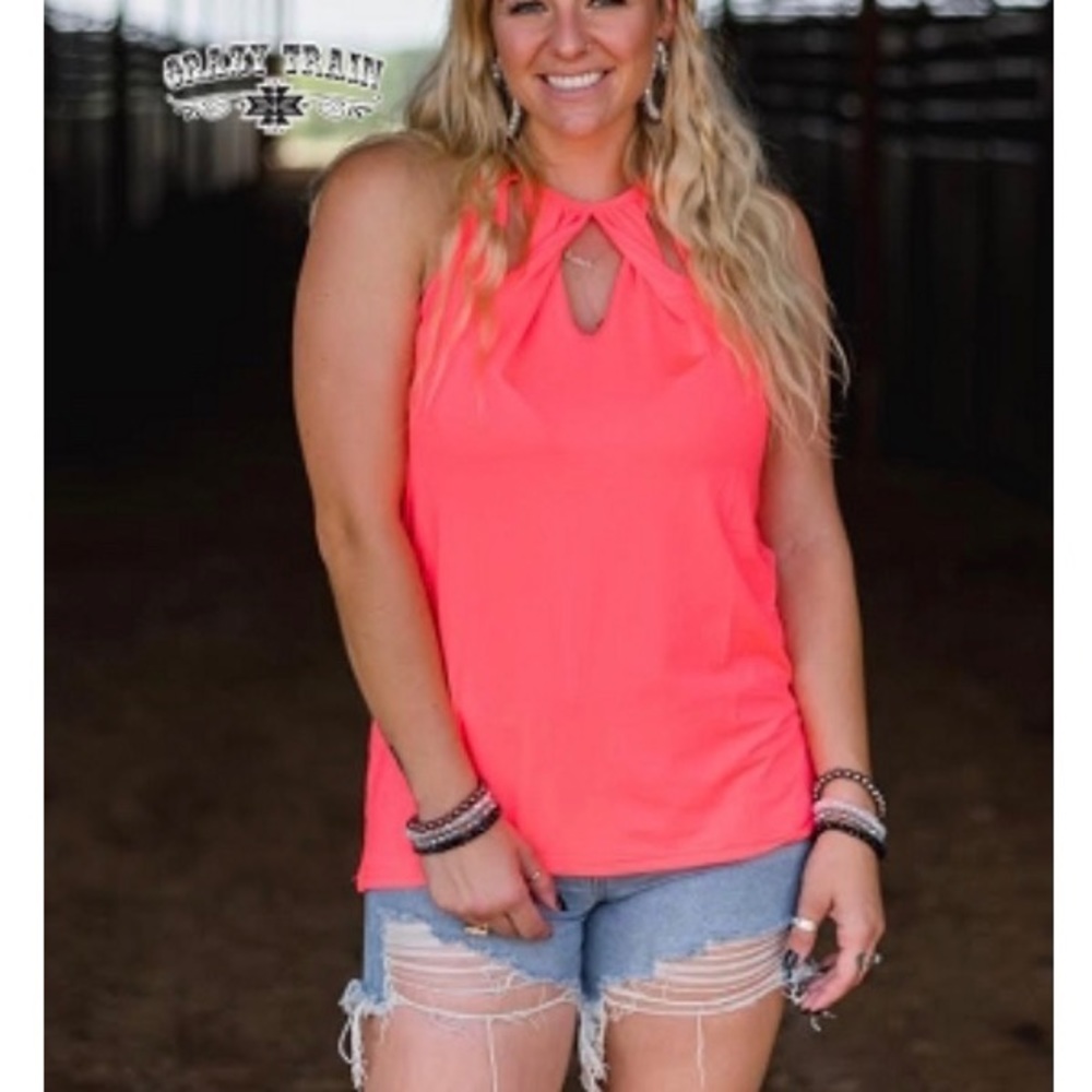 Coral Twist neck tank